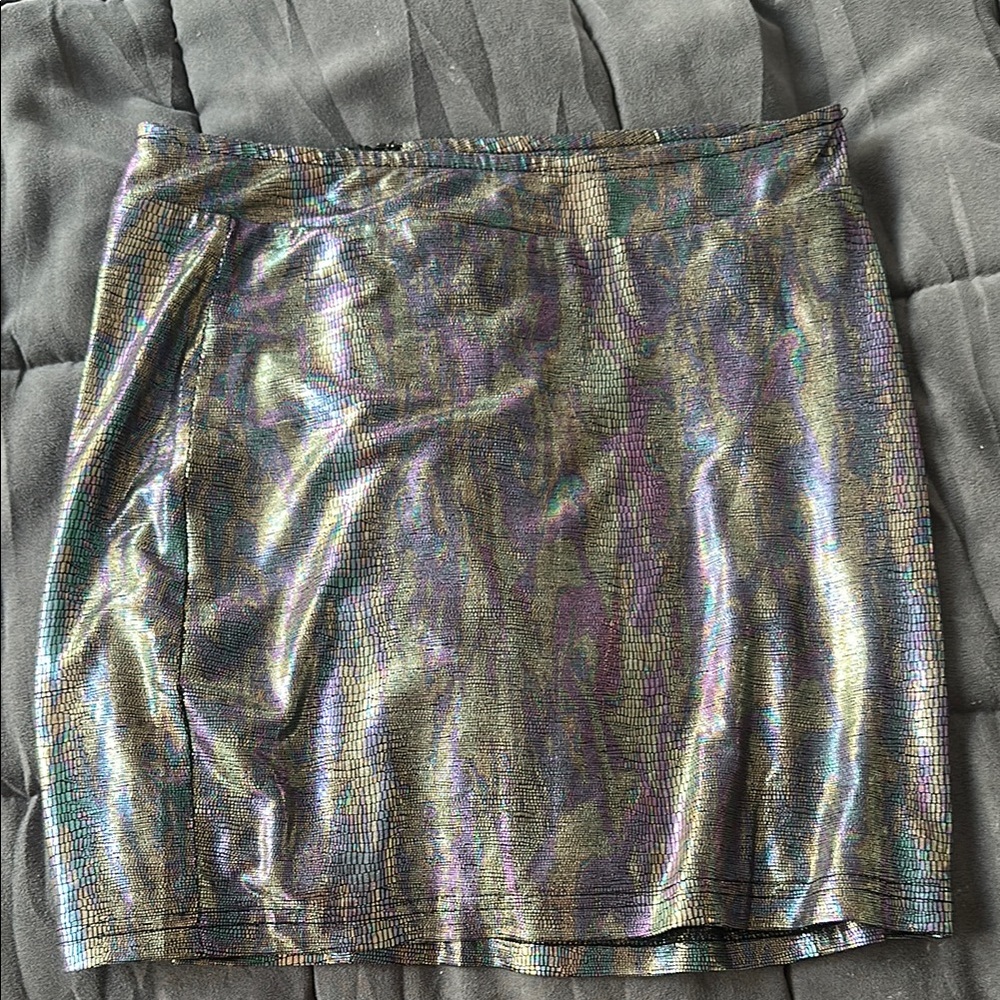 Superdown Silver Sequin Mini Skirt for Night Out